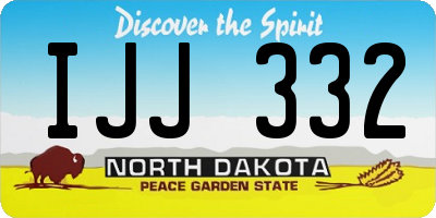 ND license plate IJJ332