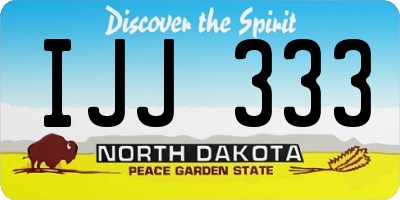 ND license plate IJJ333