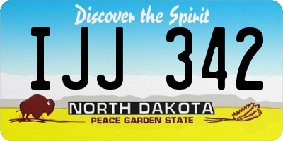 ND license plate IJJ342