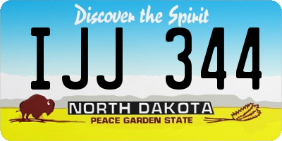 ND license plate IJJ344