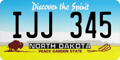 ND license plate IJJ345