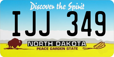 ND license plate IJJ349