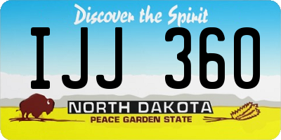 ND license plate IJJ360