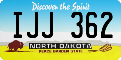 ND license plate IJJ362