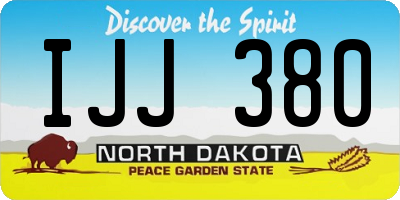 ND license plate IJJ380