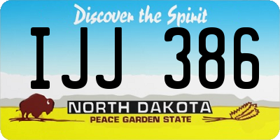 ND license plate IJJ386