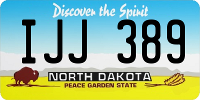ND license plate IJJ389