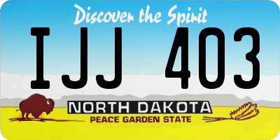 ND license plate IJJ403