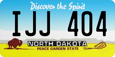 ND license plate IJJ404