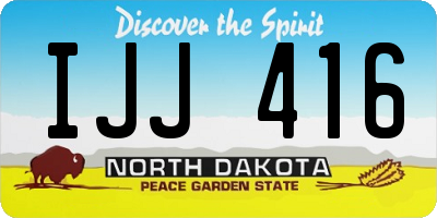 ND license plate IJJ416
