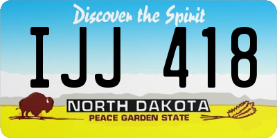 ND license plate IJJ418