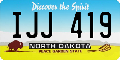 ND license plate IJJ419