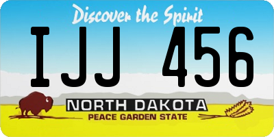 ND license plate IJJ456