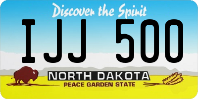 ND license plate IJJ500