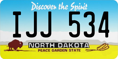 ND license plate IJJ534