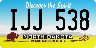 ND license plate IJJ538