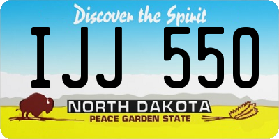 ND license plate IJJ550