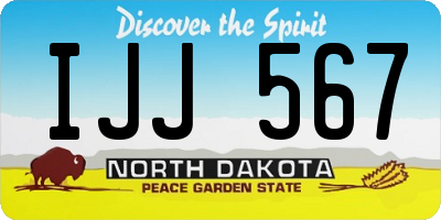 ND license plate IJJ567