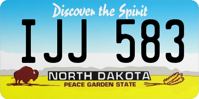 ND license plate IJJ583
