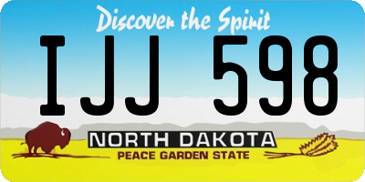 ND license plate IJJ598