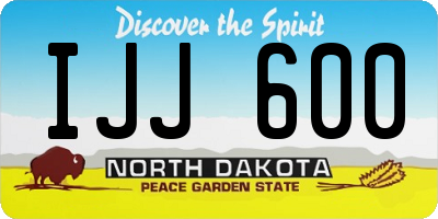 ND license plate IJJ600