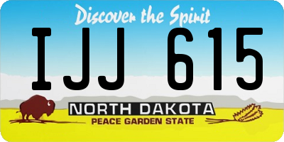 ND license plate IJJ615