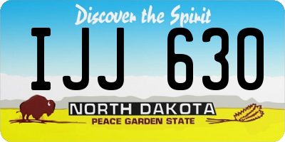 ND license plate IJJ630