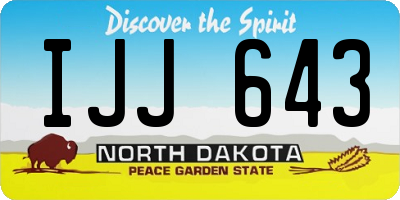 ND license plate IJJ643