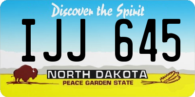 ND license plate IJJ645