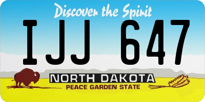 ND license plate IJJ647
