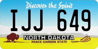 ND license plate IJJ649