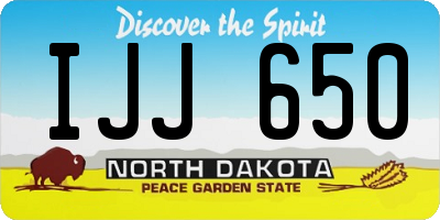 ND license plate IJJ650