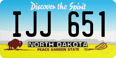 ND license plate IJJ651