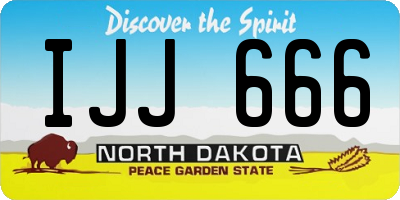 ND license plate IJJ666