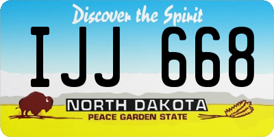 ND license plate IJJ668