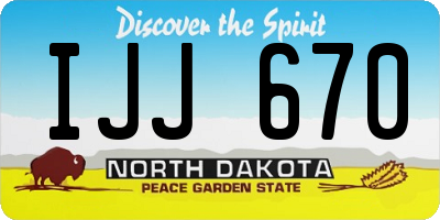 ND license plate IJJ670