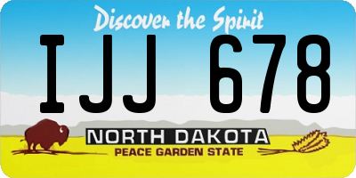 ND license plate IJJ678