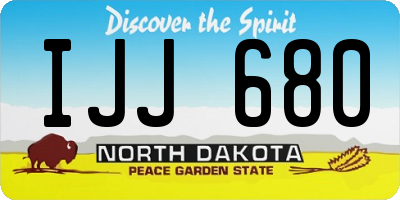ND license plate IJJ680