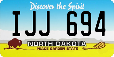 ND license plate IJJ694