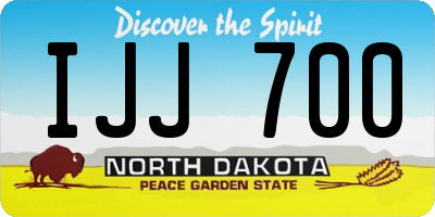 ND license plate IJJ700