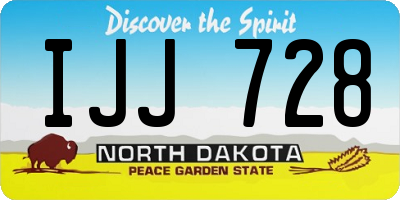ND license plate IJJ728
