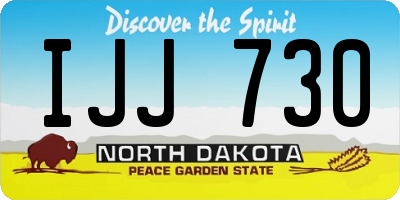 ND license plate IJJ730