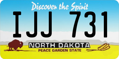 ND license plate IJJ731