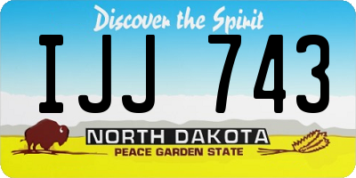 ND license plate IJJ743