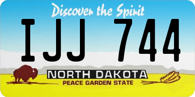 ND license plate IJJ744
