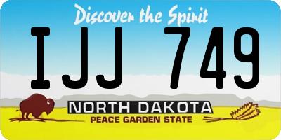 ND license plate IJJ749