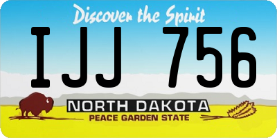 ND license plate IJJ756