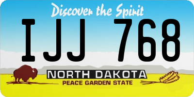 ND license plate IJJ768