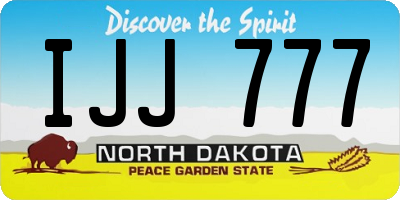 ND license plate IJJ777