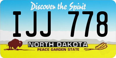 ND license plate IJJ778